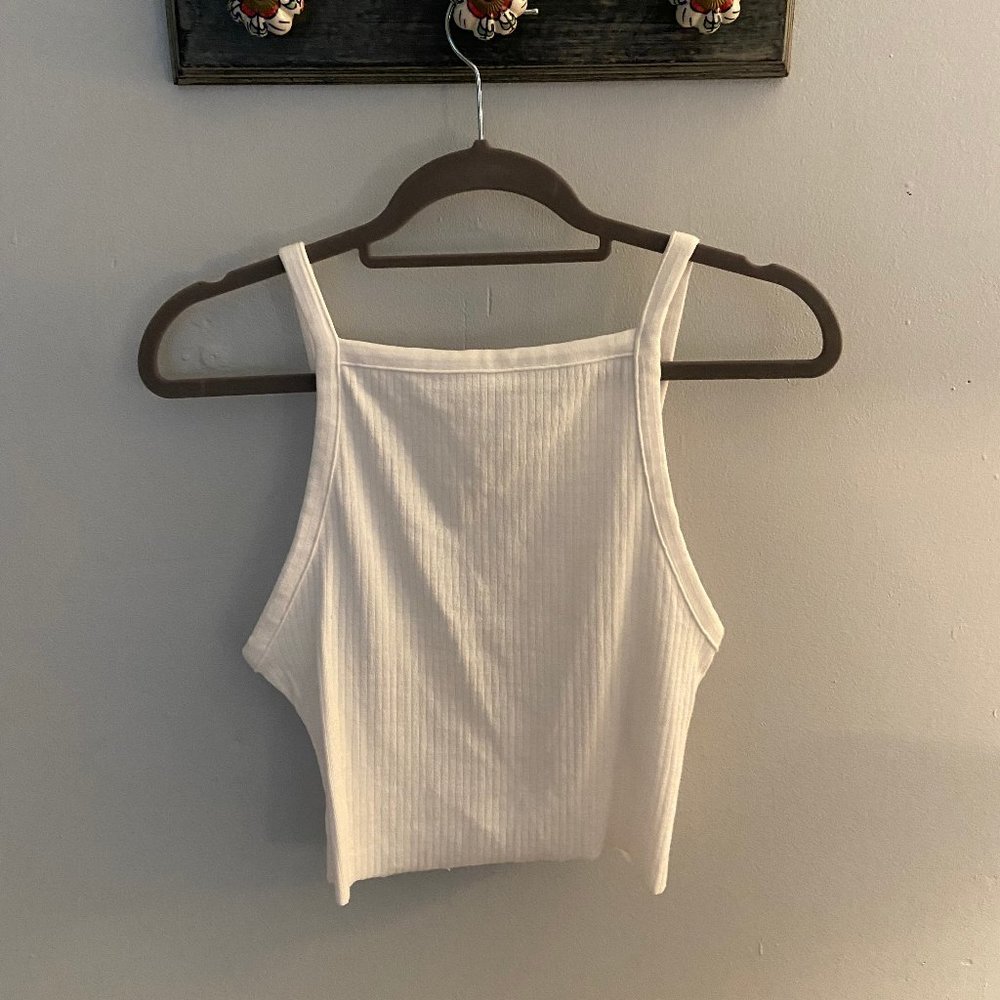 FREE PEOPLE Cropped White Tank (S)
